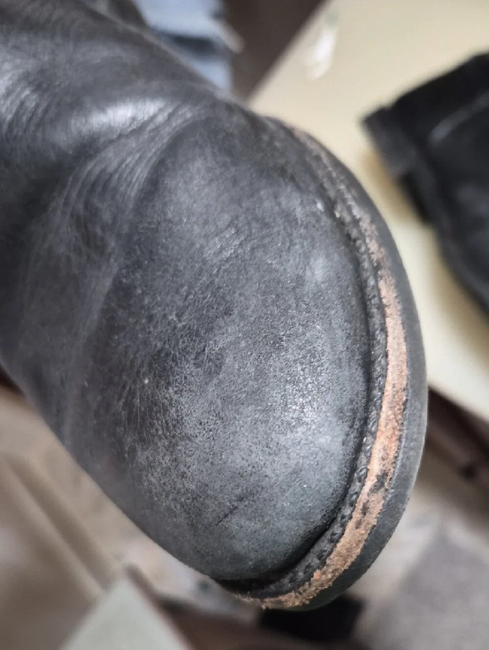 Frye Black Leather Pull-On Mid-Calf Boots